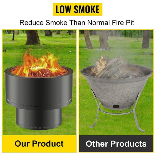 Black Stainless Steel Flame Genie Portable Wood Pellet Camping Stove Smoke Free