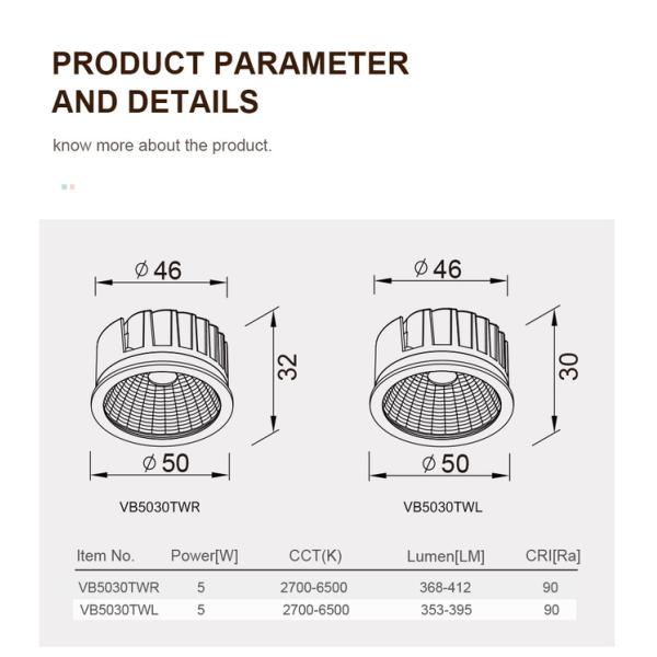 24VDC MR16 Led Module Low Voltage Centralized Tunable White MR16 Module