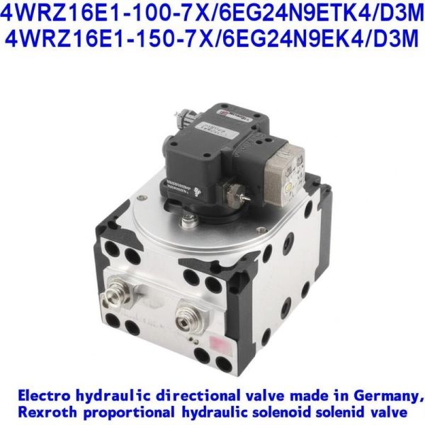 4WRZ16E1-100-7X/6EG24N9TK4/M
4WRZ16E1-100-7X/6EG24N9ETK4/D3M
4WRZ16E1-150-7X/6EG24N9EK4/D3M Electro hydraulic directional valve made in Germany, Rexroth proportional hydraulic solenoid valve