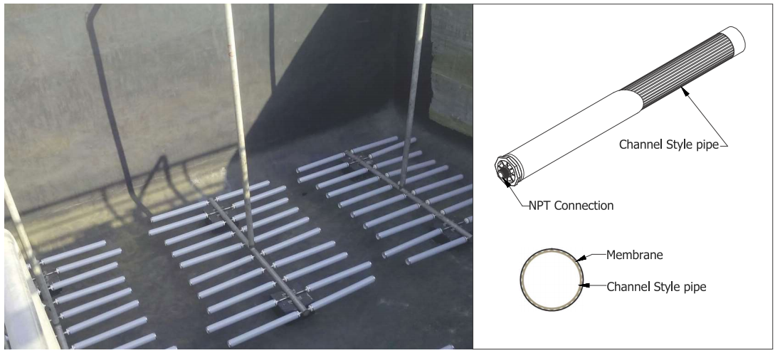Диффузер труб EPDM / PTFE с толщиной мембраны 2 мм с высокой эффективностью аэрации