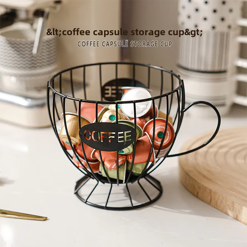 Luxurious Home Coffee Storage Rack Scandinavian Style Snack Iron Display Rack