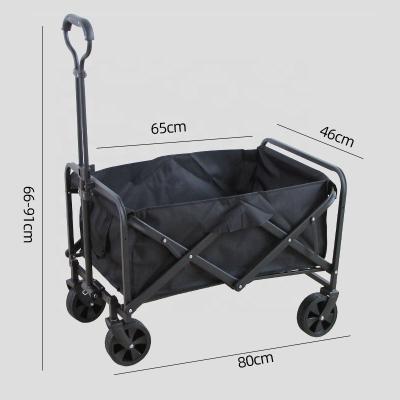 5 Inch Rubber Wheels Folding Wagon Cart 100L 90kg Capacity
