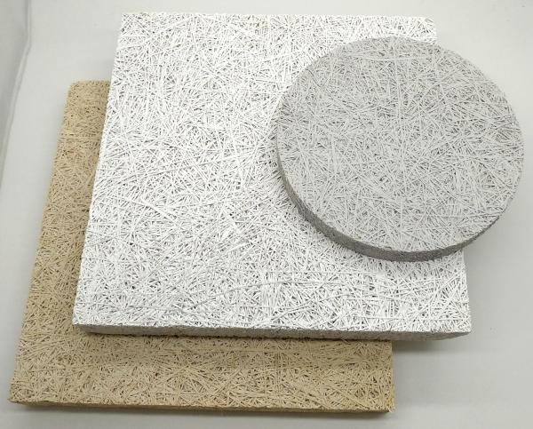Circle shape cement wood wool acoustic panel sound absorption interior decorative board