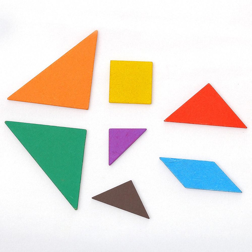 Младенец квадрата 11cm деревянный Montessori забавляется мозаика 7 частей