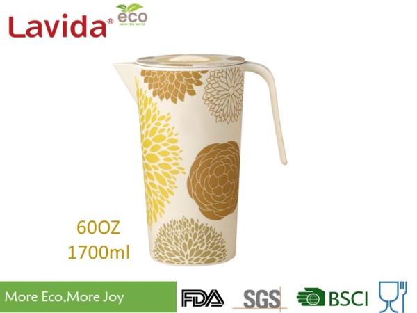 Phthalate / BPA Free Bcold Water Jug Dispens Melamine Pitcher Unique Rustic Texture