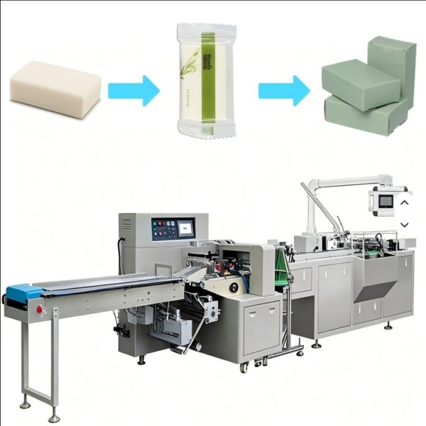 Horizontal Automatic Solid Soap Flow Wrapping Packaging Machine Bar Soap Bowl