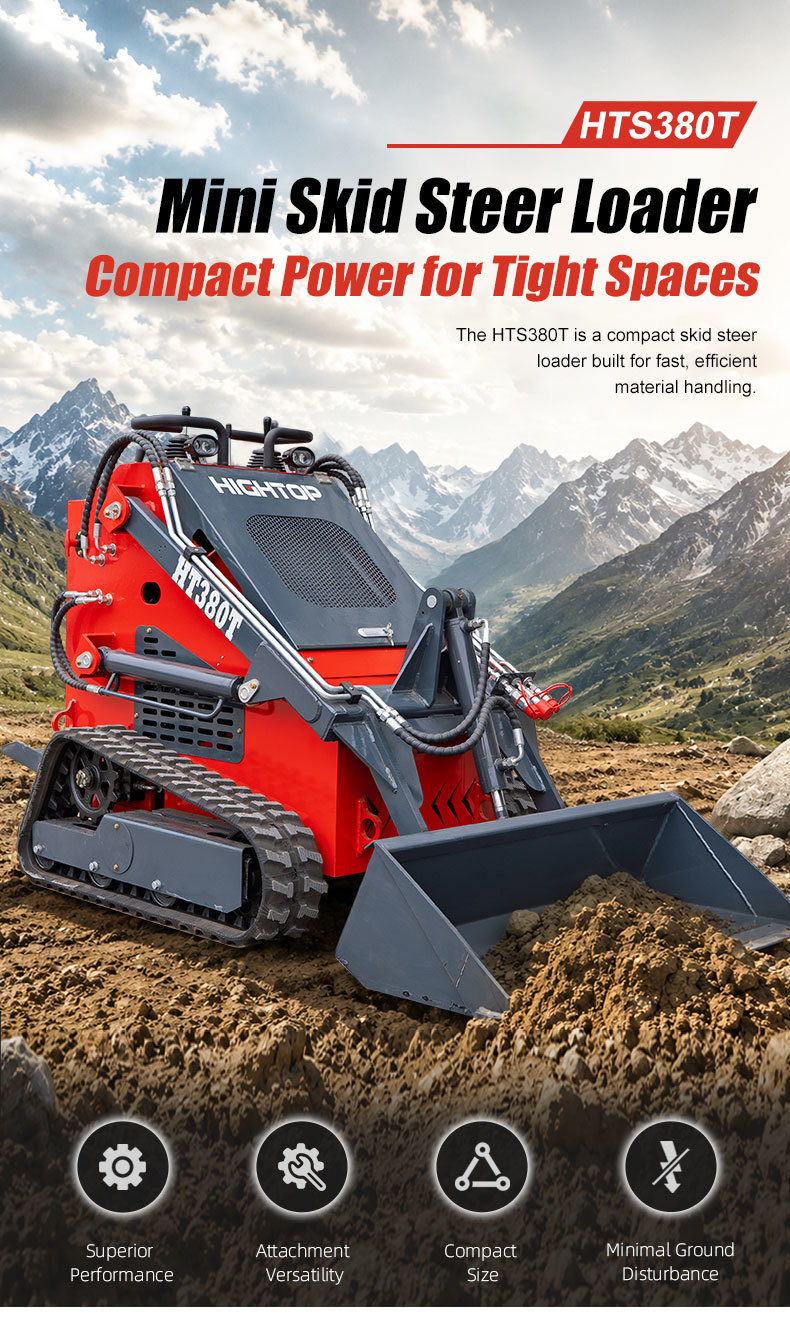HT380T Mini Skid Steer Loader for Compact Multifunctional Operations