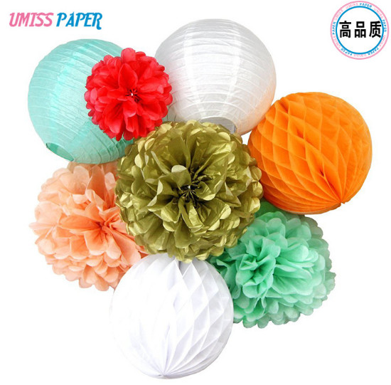 8pcs/set  Hot birthday parties, weddings, wedding decorations, paper strips, paper lanterns, paper flower balls