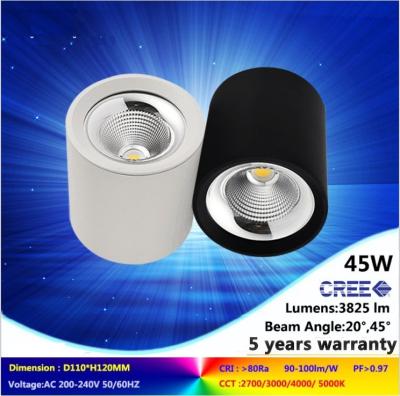 AC85-265V 3000K/4000K 45W LED downlight CREE high lumens COB lighting fixture in Euro