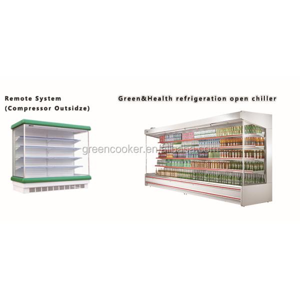 4 слоя холодильника охладителя полок открытого для оборудования пива супермаркета коммерчески