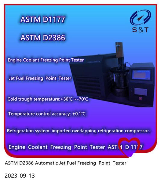 Teste do ponto de congelamento do líquido de arrefecimento do motor de combustível a jato ASTM D2386