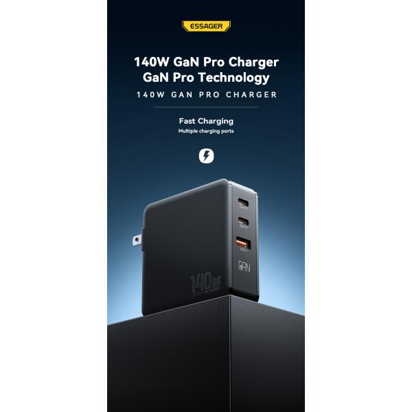 Dual USB 2 ports Voyage 140w GaN Chargeurs de recharge rapide Accessoires de téléphone