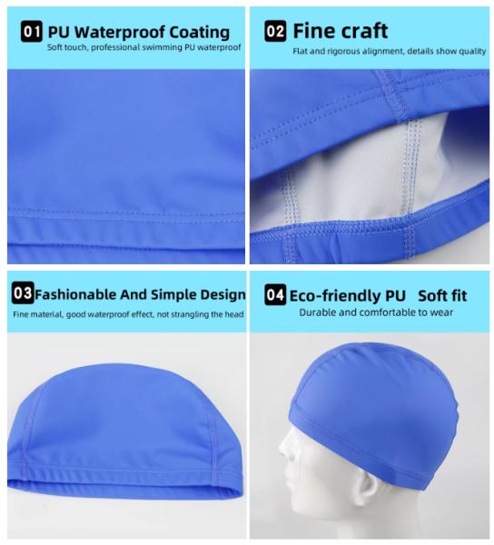 Professional Waterproof Soft Silicone Swimming Cap with Anti-Skid Design for Adults