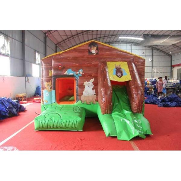 WSC-263 Kids Jump House Inflatable Simulated Farm Trampoline With Slide