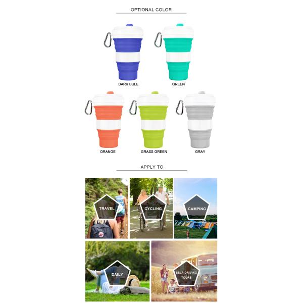 19.5oz Collapsible Silicone Reusable Coffee Cup