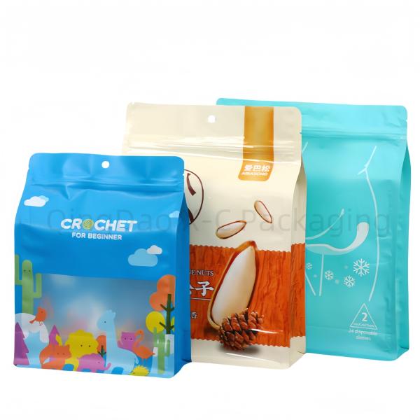 Bolsa de embalaje impresa Granos de café, bocadillos para mascotas, papas fritas, nueces, alimentos secos, material de embalaje con cerradura.