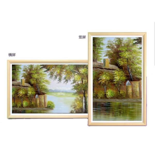 UHD 4K 49 50inch wood LCD photo frame NFT Video loop player display with WIFI Android OS for advertising signage totem gallery