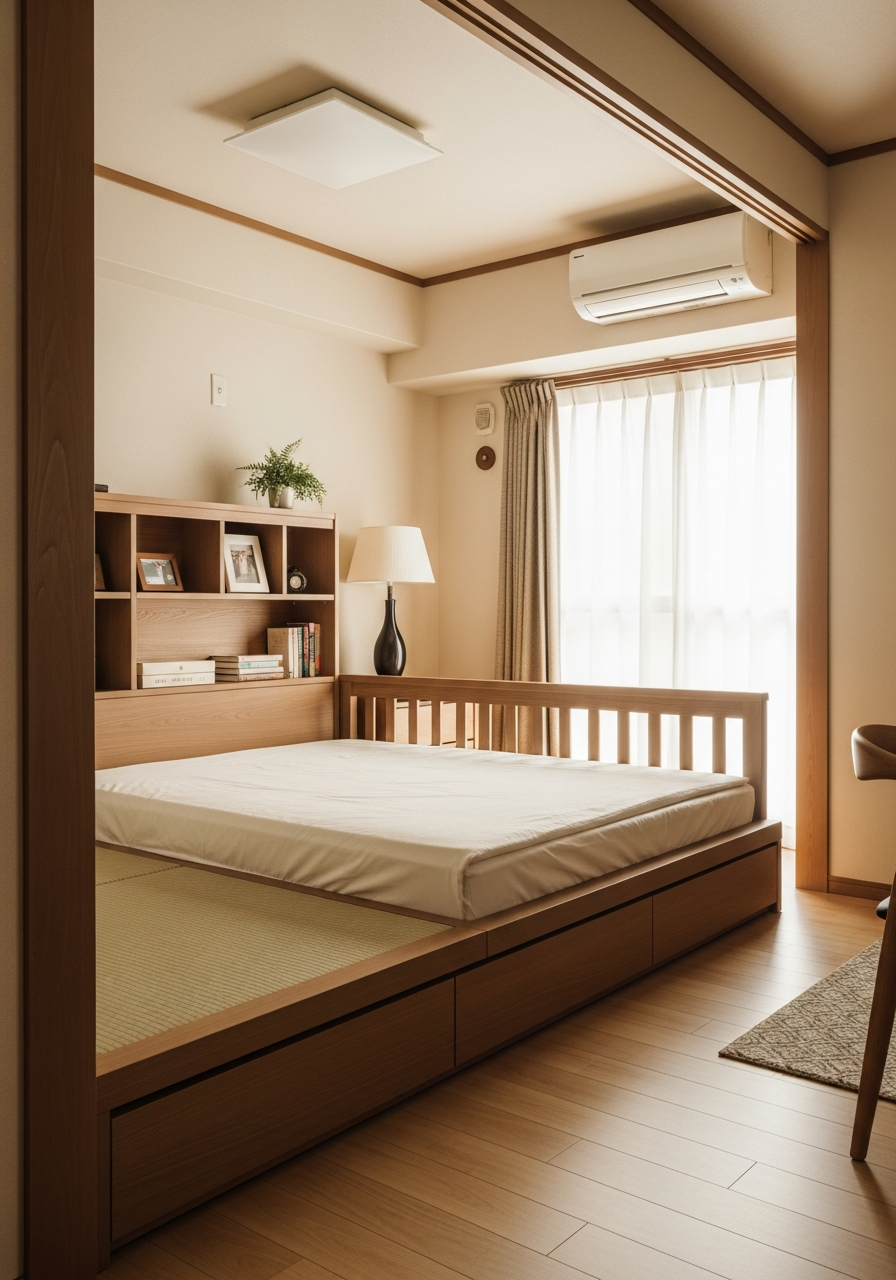 Low-Profile Japandi Tatami Platform Bed in 304 Stainless Steel