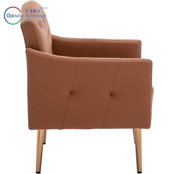Fabric Metal Leg Armchair Italian Sofa Leisure Chair For Living Room At Mail Packing N