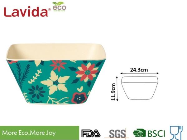 Unbreakable Christmas Bamboo Snack Bowls Anti - Slip Waterproof Delicate Appearance