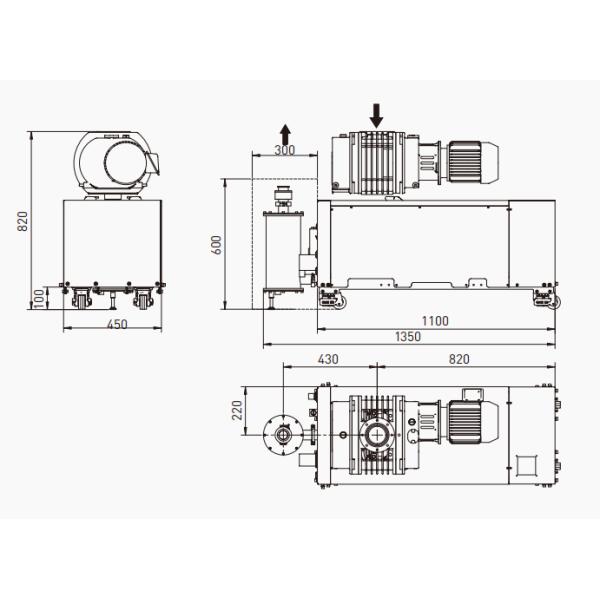 Pompe à vide à vis sèche sans huile compacte Ultra GSD120/600B 600m3/h