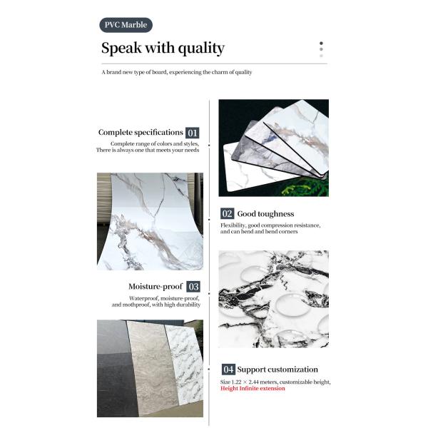 Бамбуковый угольный деревянный фанера 1220x2800 мм высокий глянцевый PVC мраморный лист