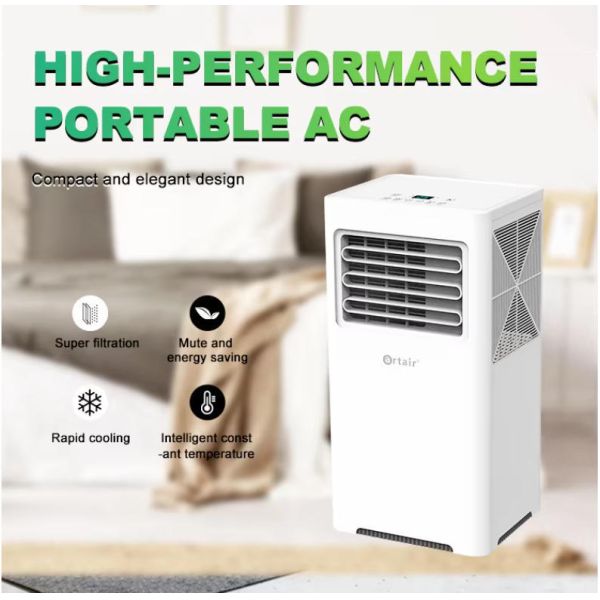 Compact Movable Portable AC 6000BTU EER 6.51 Low Noise Digital Touch Control for Dorms & Small Office Spaces