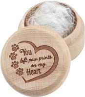 Dog Memorial Box for Loss Pet Wooden Keepsake Box with Pet Paw Engraving  Hair Case Urn Memorial Gift