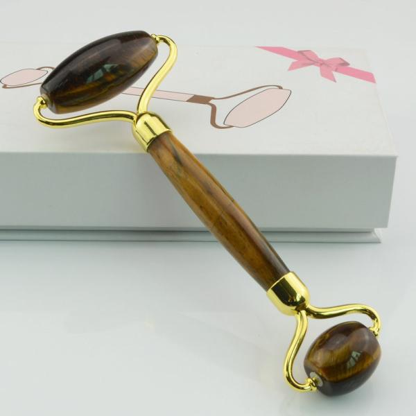 Acne Treatment Tiger Eye Dual Ended Face Roller Nephrite Jade Roller For Chin Fat