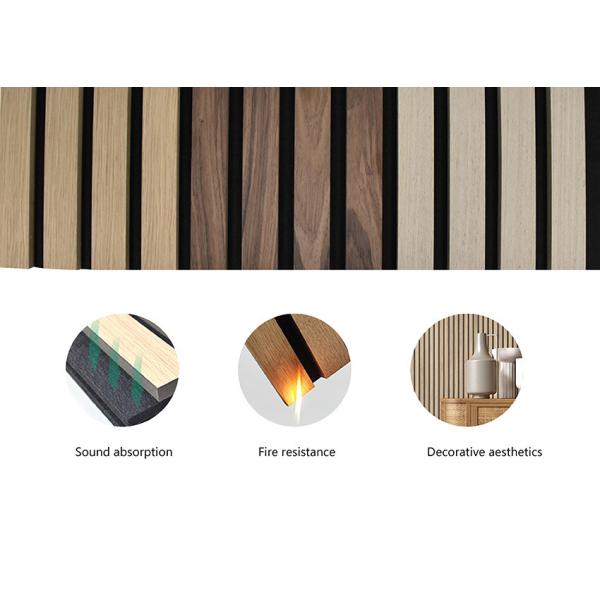 Modern Strip Acoustic Slat Panels Sound Absorbing Wall Panels Sustainable