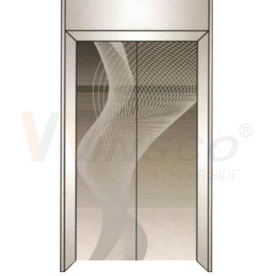 a folha de aço inoxidável Grey Color Mirror Finished Metal do elevador de 2mm gravou o teste padrão