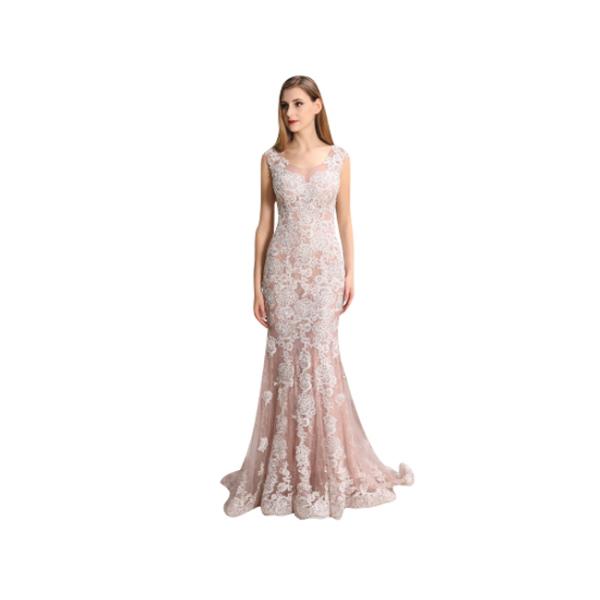 Romantic U - Neck Middle Eastern Wedding Dresses Sweep Train Style Floor Length