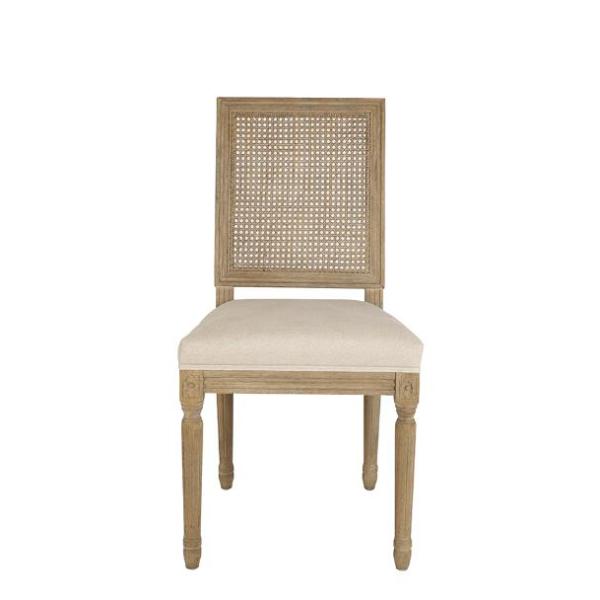 Wholesale rattan squar back event chair antique solid wooden carved rental wedding chair with linen