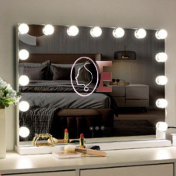 Compact Led Hollywood 10x Vanity Mirror Plexiglass Material