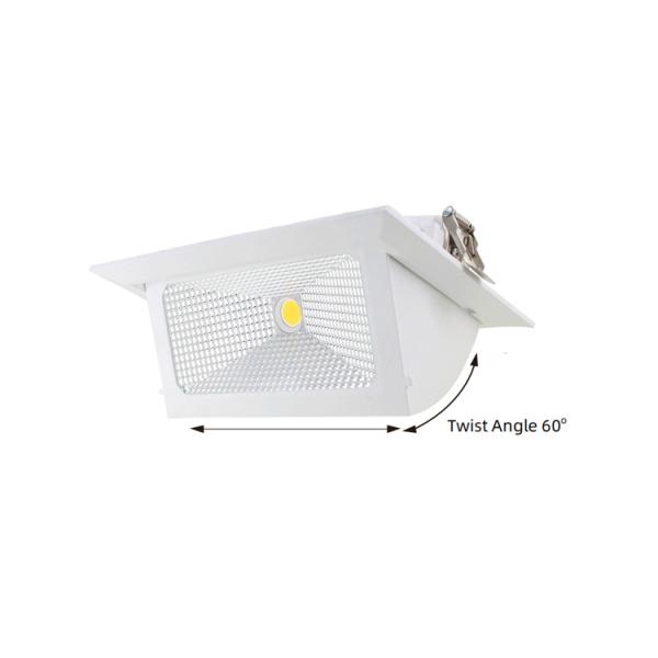 0 до 60 градусов 30W утопил прямоугольное Downlight для освещения магазина