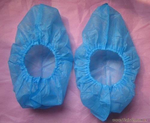 Anti Skid Disposable Blue Hospital Cleanroom Cloth Shoe Cover Non Slip