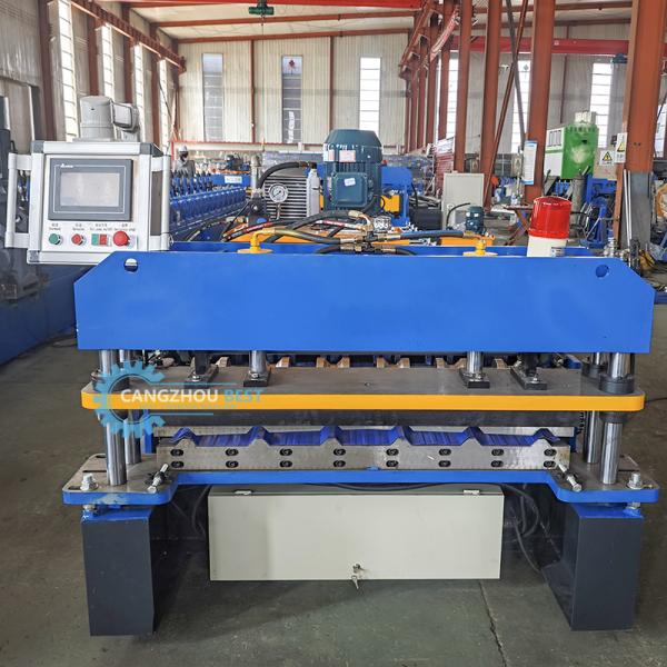 1050mm Galvanized Steel Roofing Profile Trapezodial Sheet Roll Forming Machine