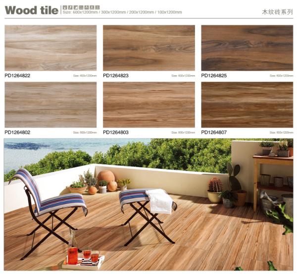 Acid Resistant Ceramic Wood Style Tiles , 200X1000mm Wood Like Porcelain Tiles