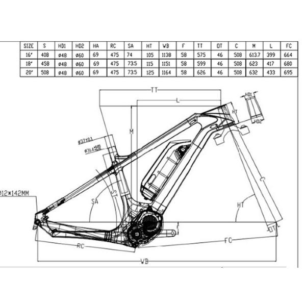 Full Carbon Downhill Bike Frame , 29 Inch Electric Custom Bike Frames