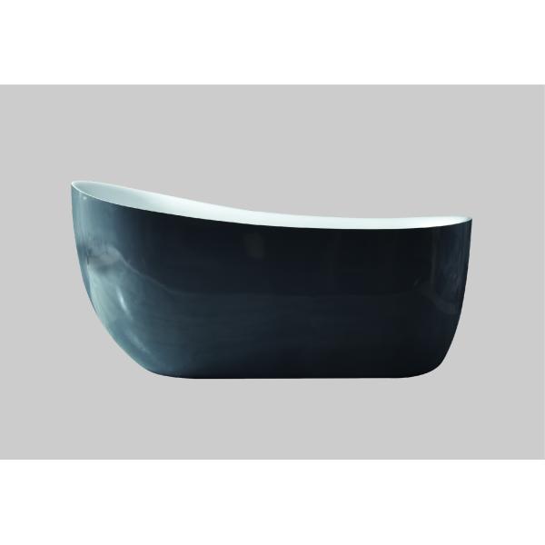 Recycled Acrylic Freestanding Corner Black Slipper Bath Solid Surface For Small Bathrooms