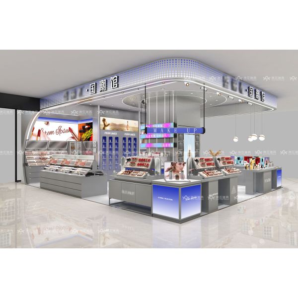 BKC004 Branding Store Rack Beauty Bar Kiosk Luxury Makeup Kiosk for Beauty Shop Display