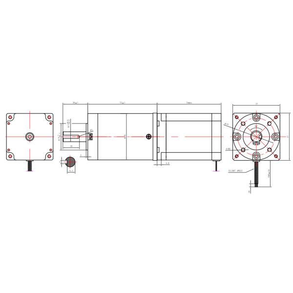 Зацепленный Stepper мотор Nema 23 76mm 0.07mN 1.4KG Casun мотора Stepper