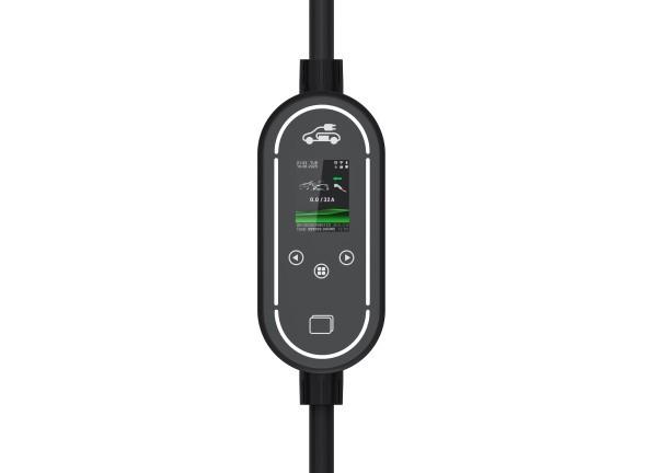 New Portable EV Charger with 2.4 Inch Screen APP Bluetooth WIFI RFID Card Intelligent Car Charger