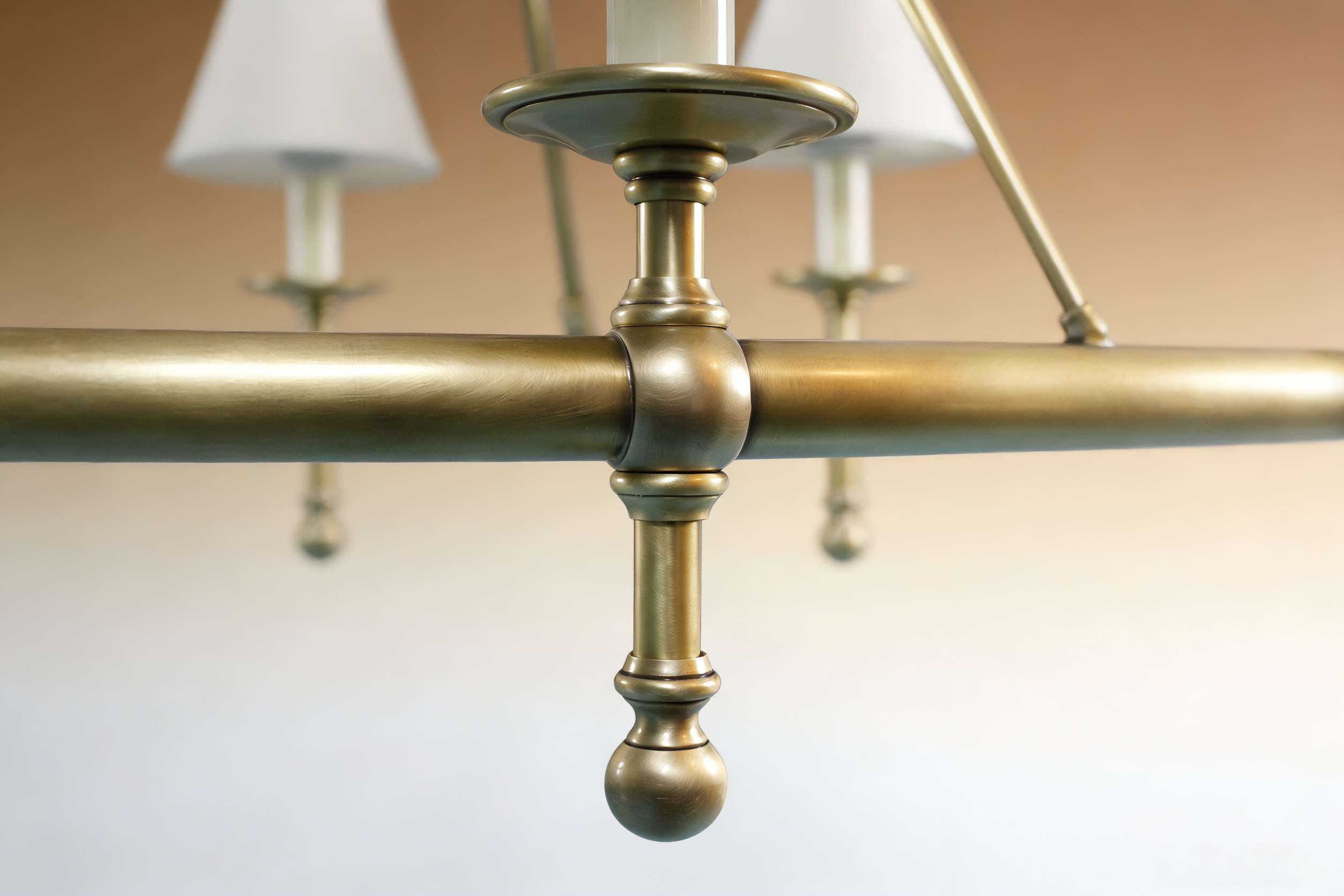 YH American Style 6-Light Solid Brass Chandelier Adjustable Height Pendant Light for Dining Room Kitchen