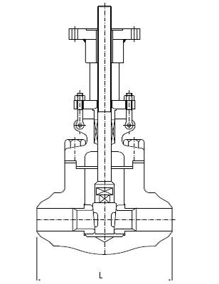 Hardfaced Forged Alloy Steel Gate Valve BW 1500LB Bare Stem With ISO 5211
