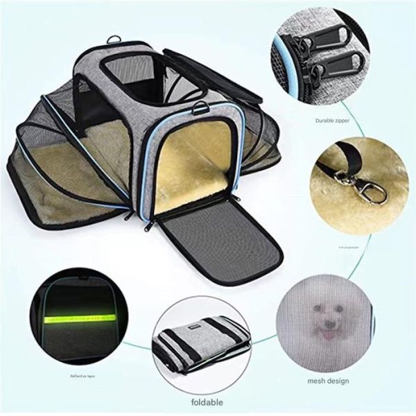 Dogs Cats and Rabbits Cute Pet Supplies Playful Style Chew Play Sleep Functions Gray Cationic Polyester Multi-Purpose Outdoor Travel Carry HandBag