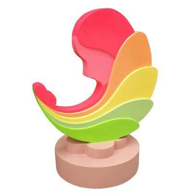 OEM Esculptura de resina de fibra de vidro de tamanho grande Esculptura de pétalas de flores