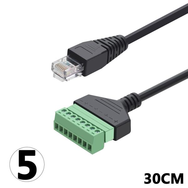RJ45 Female Jack 8P8C to 8 Pin Screw Terminal Block Adapter for CCTV Vedio Solution