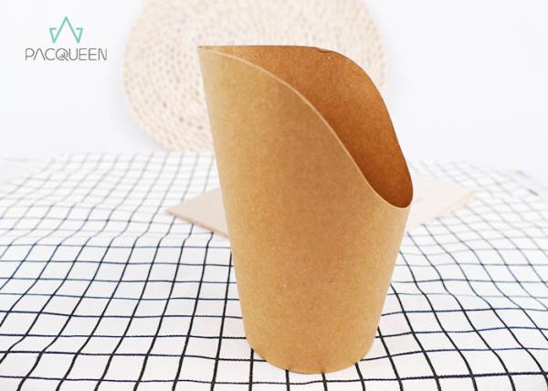 Recyclable Snack Takeaway Food Containers Kraft Chip Cup For Tortillas Eco - Friendly