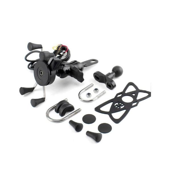 OEM Motorcycle Spare Parts , 360 Degree Rotation Motorcycle Handlebar Phone Holder